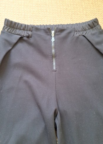 Kadın siyah Fermuarlı Rahat Kesim Pantolon - Görsel 3