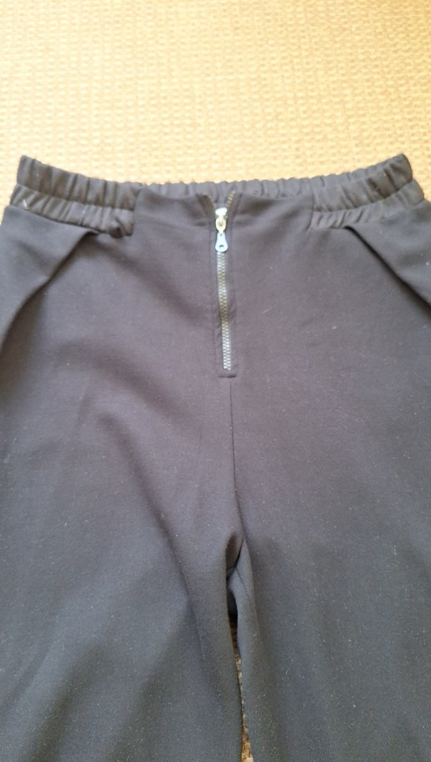 Kadın siyah Fermuarlı Rahat Kesim Pantolon - Görsel 3