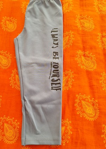 Gri Baskılı kiz  Çocuk kapri tayt - Görsel 2