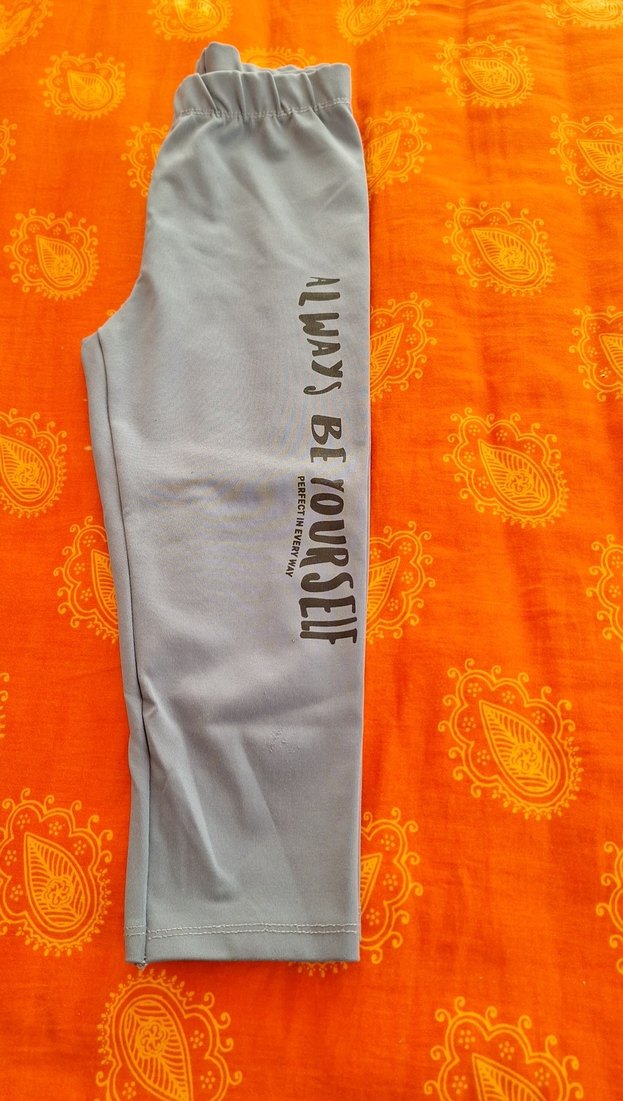 Gri Baskılı kiz  Çocuk kapri tayt - Görsel 2