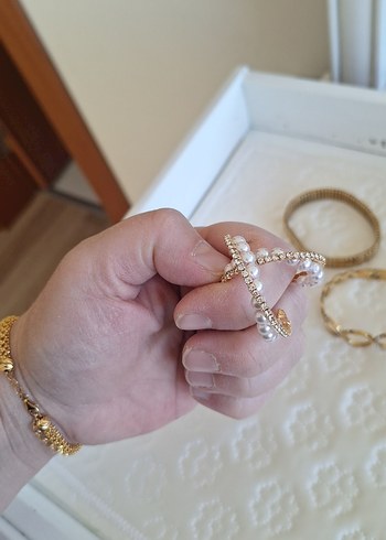 Altın Renkli Vintage Boncuklu Kadın Takı Seti - Görsel 6