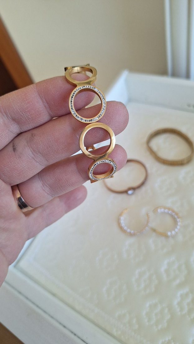 Altın Renkli Vintage Boncuklu Kadın Takı Seti - Görsel 4