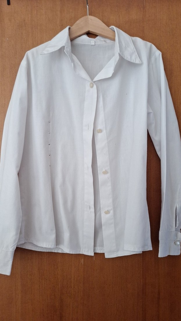 Beyaz Düğmeli Keten cocukGömlek - Görsel 2