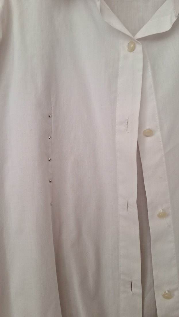 Beyaz Düğmeli Keten cocukGömlek - Görsel 3