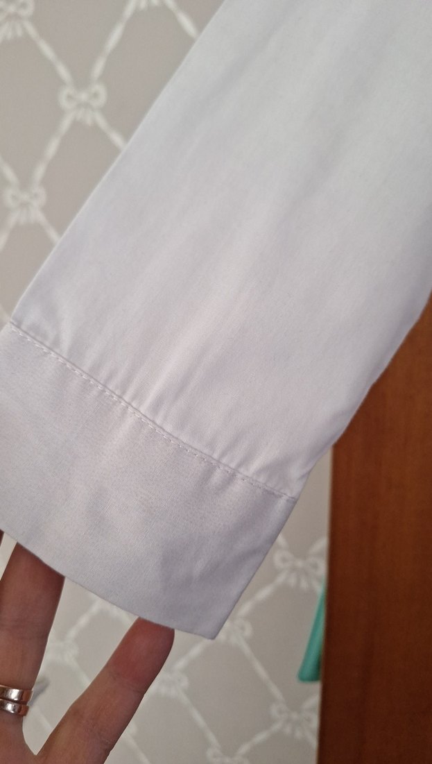 Beyaz Düğmeli Keten cocukGömlek - Görsel 4