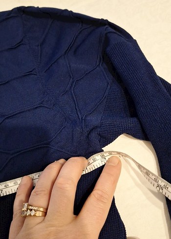 Erkek Lacivert Örgü Triko Kazak - Görsel 5