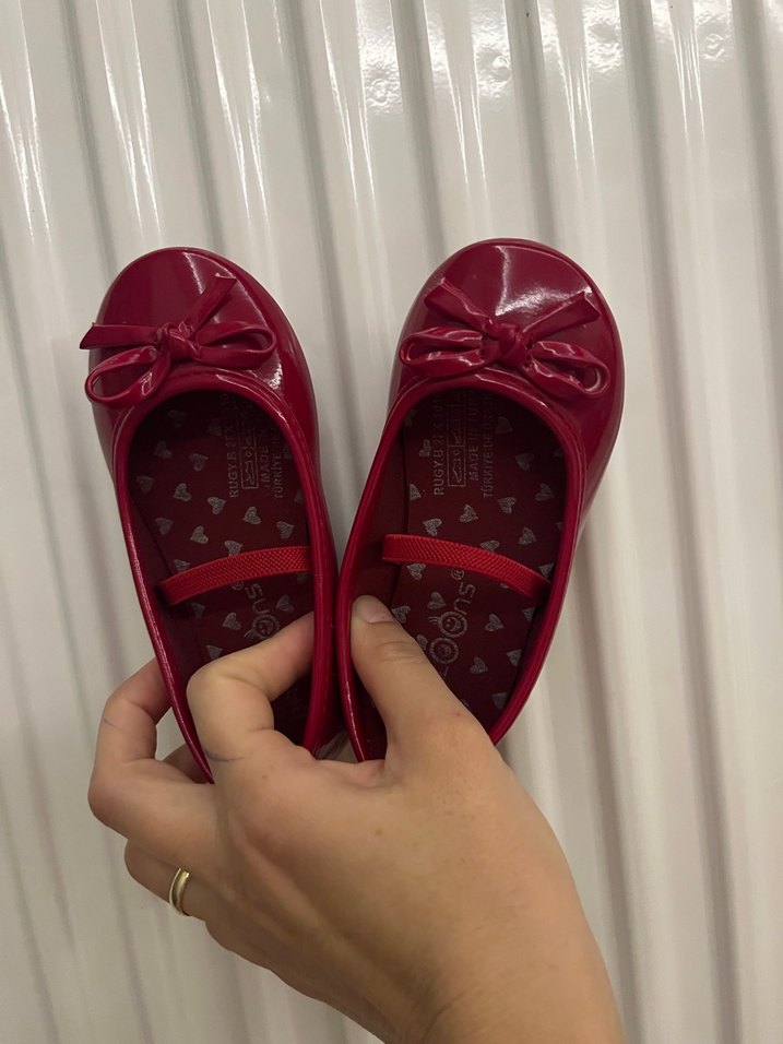 Kız Çocuk Parlak Kırmızı Babet - Görsel 2