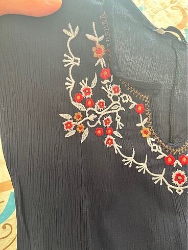 Keten etnik bluz - Görsel 2