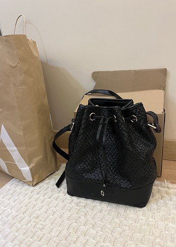 Fabrika marka Siyah Deri Yılan Desenli Kadın Çanta - Görsel 2