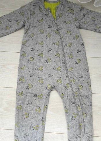 Gri Baskılı Fermuarlı Bebek Uyku Tulumu 3/4 yaş LC WAIKIKI