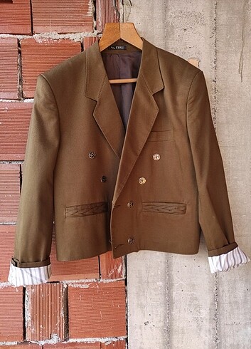 Unisex vintage kısa ceket blazer