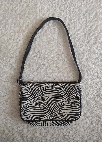  Beden Zebra iki renkli baget çanta kol çantası 