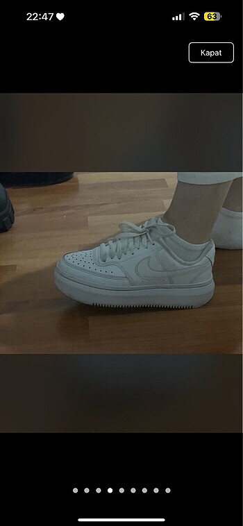 36,5 Beden beyaz Renk Orijinal nike ayakkabı