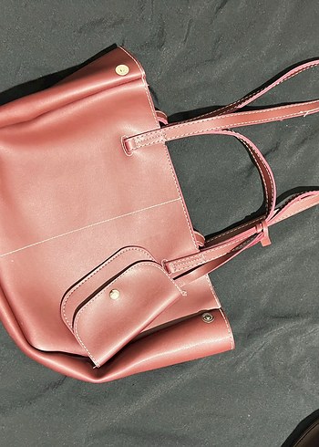 Pembe Minimalist Deri Kadın Çanta