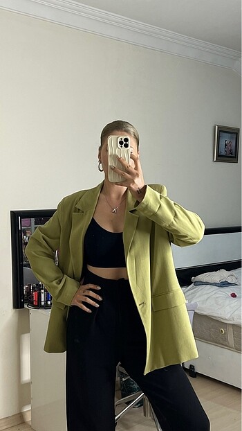 xl Beden haki Renk Blazer ceket