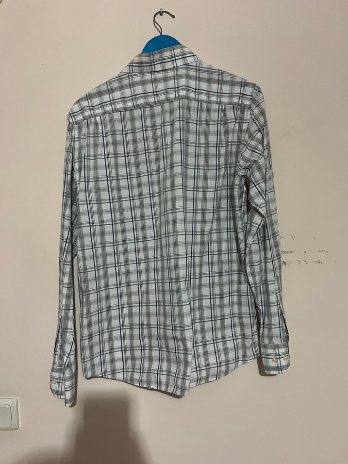 Gri Ekose Desenli Uzun Kollu Erkek Gömlek - Görsel 3