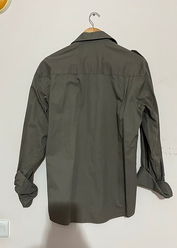 Gri Düğmeli Erkek Keten Gömlek - Görsel 3