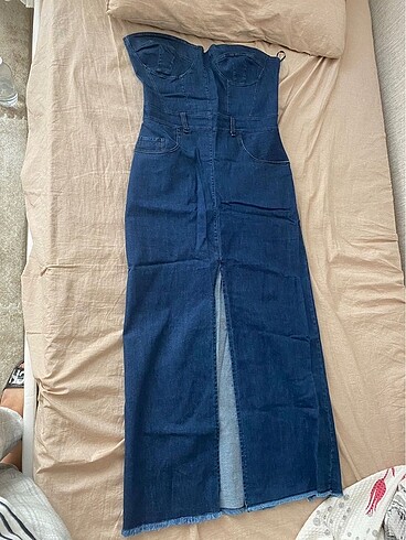 Diğer Straplez jean elbise