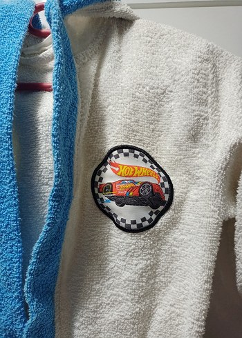 Kapüşonlu Erkek Çocuk Bornoz - Beyaz - Görsel 3