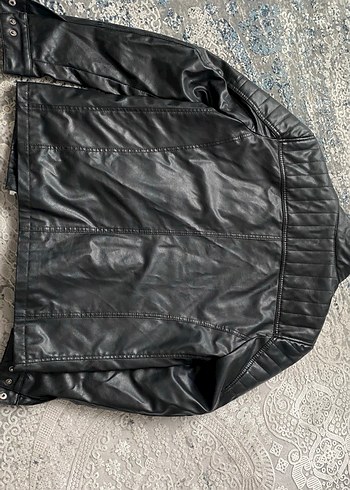 Erkek Siyah Deri Biker Ceket POLO - Görsel 4