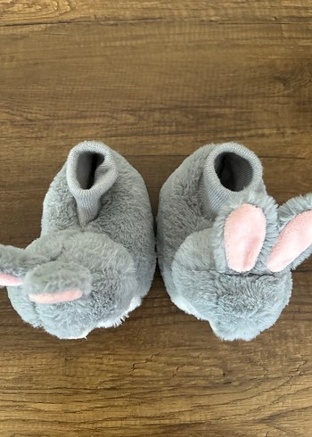 Kız Çocuk Gri Tavşanlı Sıcak Terlik - Görsel 2