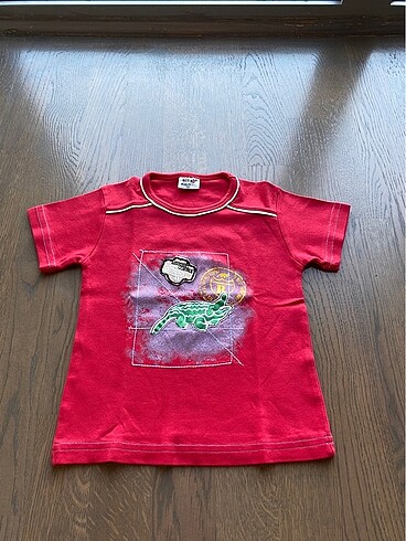 Kırmızı Unisex 2-3-4 Yaş Tişört - Görsel 2