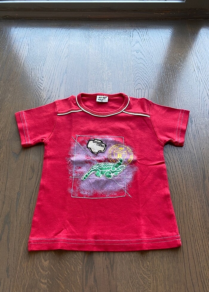 Kırmızı Unisex 2-3-4 Yaş Tişört - Görsel 2