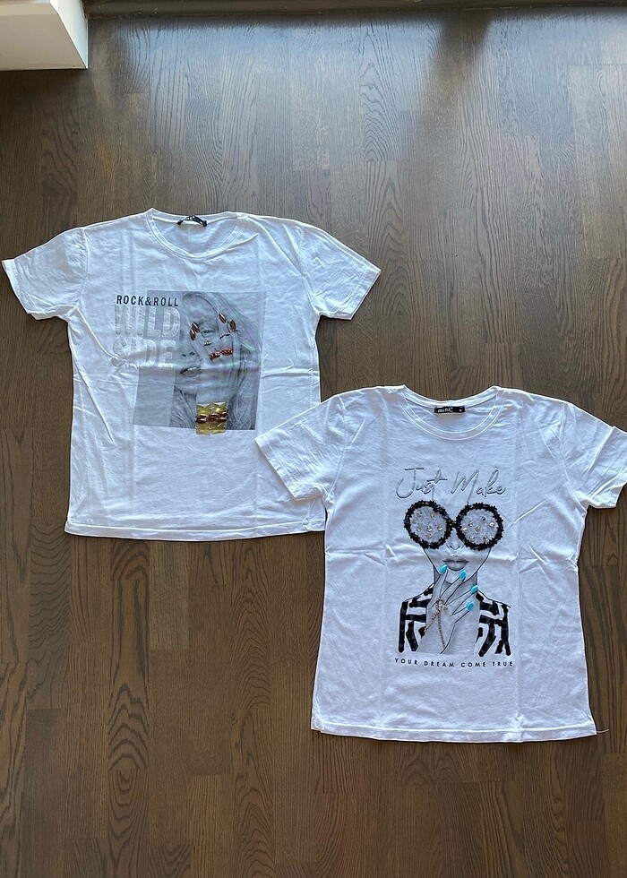 S Beden İki Adet Tişört - Görsel 3