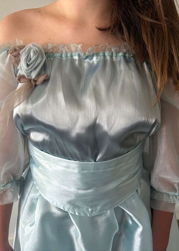 El Yapımı Fiyonk Detaylı M Beden Alice Kostümü - Görsel 5