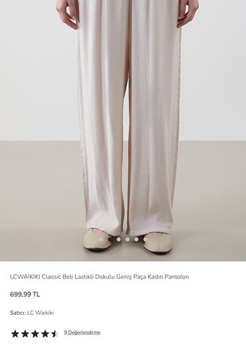 LC Waikiki Beyaz Geniş Paça Pantolon