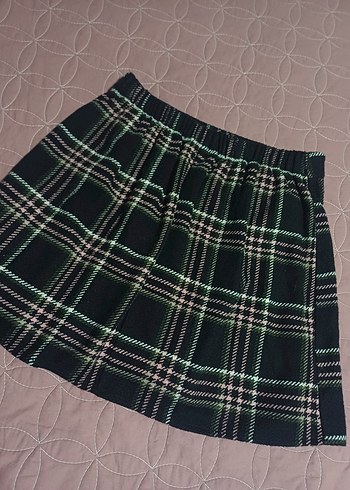 tu marka Ekose Pileli Mini Etek - Görsel 4