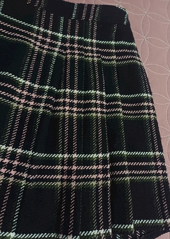 tu marka Ekose Pileli Mini Etek - Görsel 2