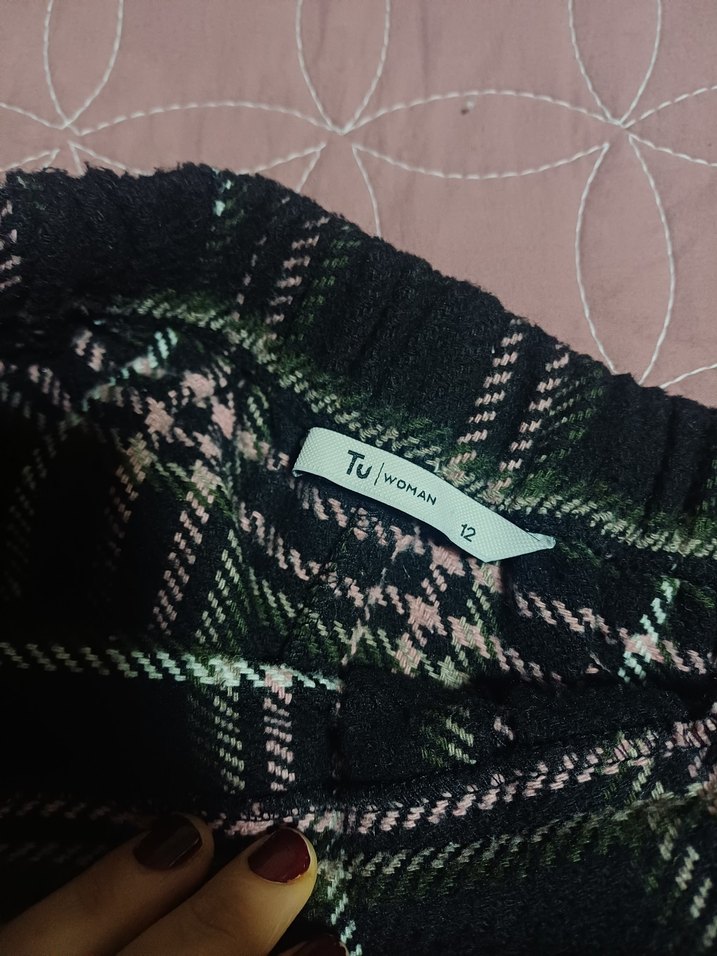 tu marka Ekose Pileli Mini Etek - Görsel 3