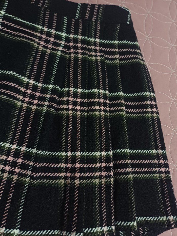 tu marka Ekose Pileli Mini Etek - Görsel 2