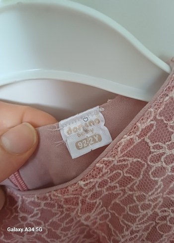 Kız Çocuk Dantel Detaylı Pembe Elbise - Görsel 2