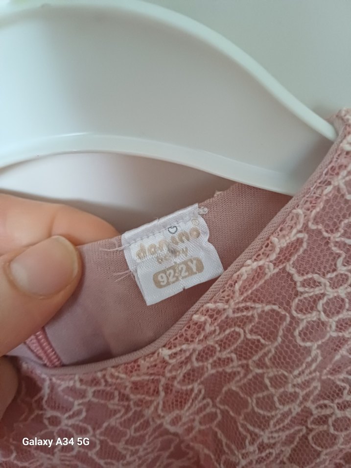 Kız Çocuk Dantel Detaylı Pembe Elbise - Görsel 2