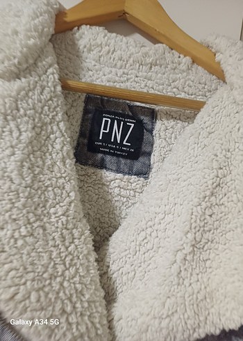 Gri Kısa Kadın Kot Ceket Peluş Detaylı - Görsel 5