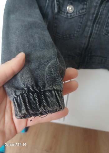 Kız Çocuk Gri Kot Ceket - Görsel 4