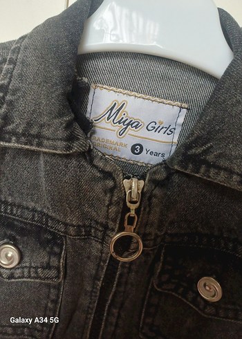 Kız Çocuk Gri Kot Ceket - Görsel 3