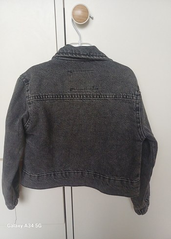 Kız Çocuk Gri Kot Ceket - Görsel 5