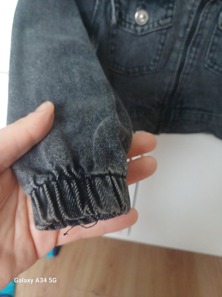 Kız Çocuk Gri Kot Ceket - Görsel 4