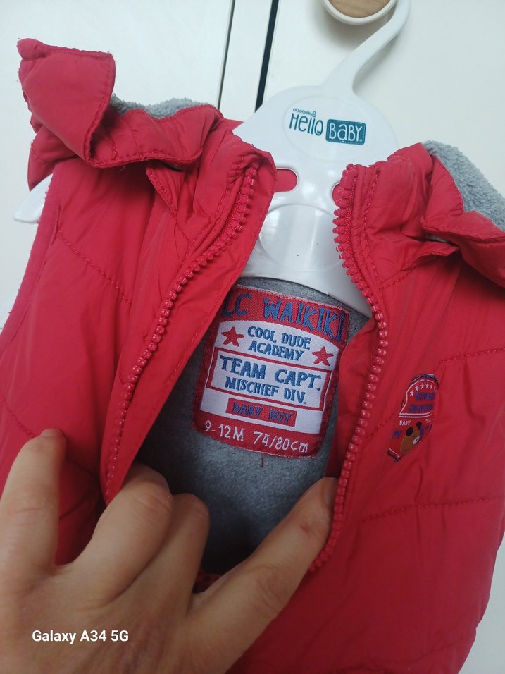 Erkek Çocuk Kırmızı Fermuarlı Yelek - Görsel 2