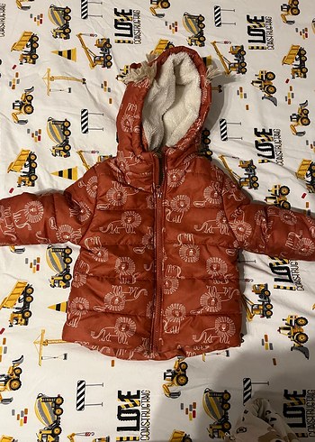 Aslan Baskılı Kapüşonlu Erkek Çocuk Mont - Görsel 2