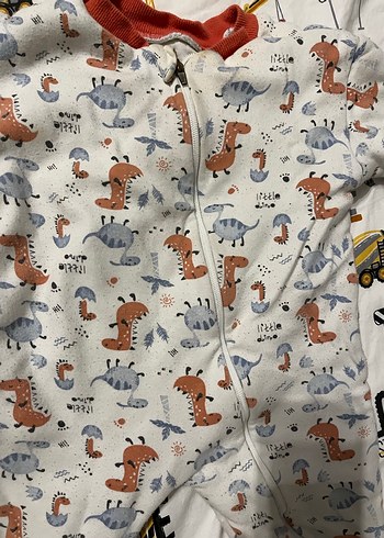 Renkli Desenli Bebek Tulumu, Fermuarlı, Uzun Kollu - Görsel 2