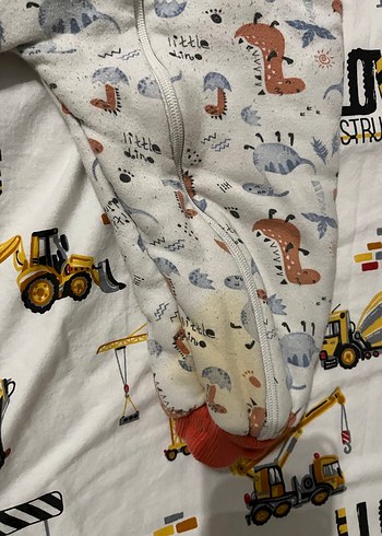 Renkli Desenli Bebek Tulumu, Fermuarlı, Uzun Kollu - Görsel 4