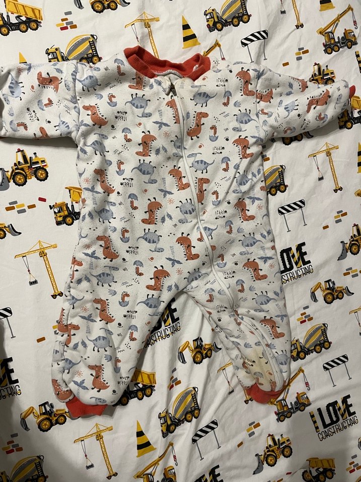 Renkli Desenli Bebek Tulumu, Fermuarlı, Uzun Kollu - Görsel 3