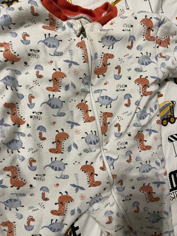 Renkli Desenli Bebek Tulumu, Fermuarlı, Uzun Kollu - Görsel 2