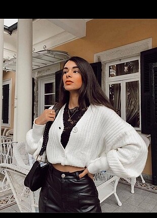 Ginatricot Beyaz oversize hırka