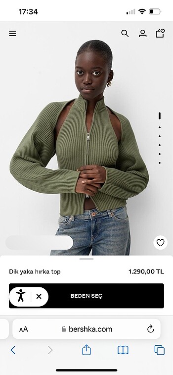 Dik yaka hırka top