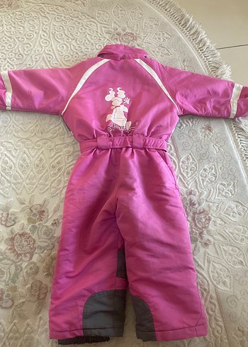 Kemerli Pembe Bebek Kız Kayak Tulumu - Görsel 5
